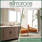 Mirrorons Large Mirror 60" x 28", Modern Rectangle Bathroom Mirror with Frameless Polished Edge, Hangs Horizontally or Vertically. Upgraded Shatterproof Bathroom Mirrors for Wall.