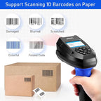 Inventory Scanner Wireless, JRHC 1D Laser Barcode Scanner with Charging Base Barcode Reader Data Terminal Data Collector 2- in -1 USB Connection & 2.4G Wireless Bar Code Scanners with Screen