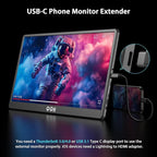 QQH Portable Monitor, 15.6" Portable Travel Monitor for Laptop 1080P FHD IPS Second Screen, Gaming Monitor, USB C HDMI External Monitor Display for Computer Phone PC PS4 PS5 Xbox Switch (Z1-9-G)