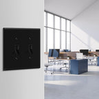 ENERLITES Double Light Wall, Toggle Switch Plate, 2-Gang Mid-Size 4.88" x 4.92", Unbreakable Polycarbonate Thermoplastic, UL Listed, 8812M-BK, Black