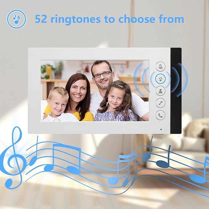Wired Video Multifamily Apartment Intercom System,2/3/4/6/8/10/12 Units 7 inch Monitor Video Door Phone Kit,Video Doorbell, ID Card Unlock, 2 Way Audio for Home (1 doorbell + 6 Monitor)