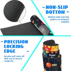 Desk Mat, 3D Solar System Galaxy Infographic Extended Gaming Mouse Pad Large, 35.4"x15.7" Big Mouse Pad with Non-Slip Base and Stitched Edge, Long Computer Keyboard Mouse Mat for Home Office Work