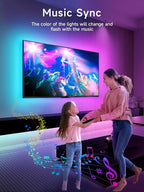 KANTUTOE TV LED Lights, 13.1ft LED Lights for 43-65in TVs, RGB TV Backlight Behind with Music Sync Bluetooth APP and Remote Control Strip Light USB Powered for Bedroom Gaming Room Decor