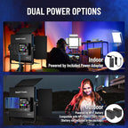 Mettlelite SPL210C Light Kit 2 Packs, RGB LED Video Light with APP Control, 360° Full Color RGB, 2800K-8000K, CRI/TLCI 97+, 10 Scenes, Photography Studio Light Kit with Light Stand for Photo and Video