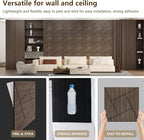 ARMURO 4 Packs Acoustic Wall Panels - Self-Adhesive 3D Wood Slat Wall Panel- Peel and Stick Sound Absorbing Panels for Noise Reducing - Feature Wall Decor for Home & Office