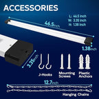 hykolity 5000K LED Shop Light Linkable, 4FT Daylight 42W LED Ceiling Lights for Garages, Workshops, Basements,Hanging or FlushMount, Power Cord W/Built-in ON/Off Switch, 4200lm, ETL- 1 Pack