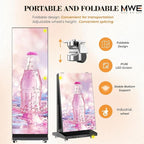 MWE LED Digital Signage Display with Flight Case, P1.86 Spliceable LED Poster Screen with Publishing System, Foldable Advertising Display Kiosk for Events and Rentals, WiFi/USB/HDMI (1 Panel), Black