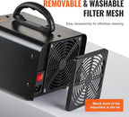 VEVOR Ozone Generator, 24000mg/h Ozone Machine, High Capacity Commercial/Industrial Ozone Generator Machine with 0-120 min Time Setting for Rooms, Cars