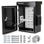 Outdoor Electrical Box, Cold-Rolled Steel Plate, Aluminum Alloy Back Beam, One-Piece Ventilation Design, IP65 Waterproof, Wall/Pole Mounted (17.8" x 13.8" x 7.9")
