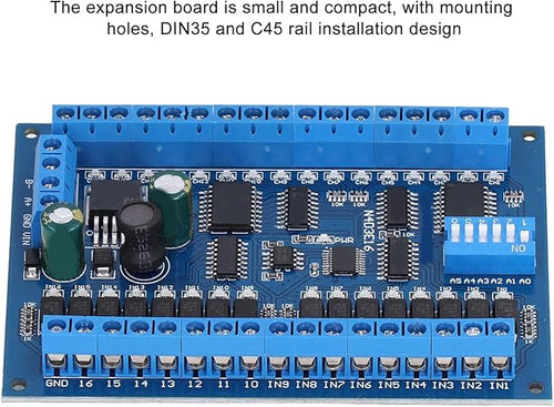 16 Input 16 Output Expansion Board RS485 16 Channel Remote Control Switch Module PLC IO Module DC 6.5‑30V for Smart Home Camera(Single board)
