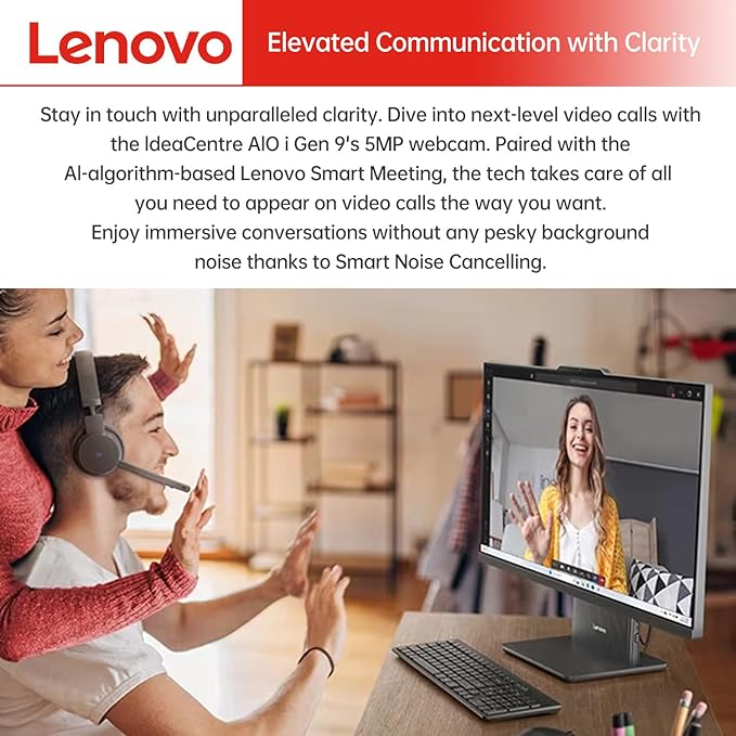 Lenovo IdeaCentre Business All-in-One, 27" FHD Touchscreen 100Hz, AMD Ryzen 5 7535HS, 32GB DDR5 RAM, 1TB SSD, Webcam, Wireless KB & Mouse, Windows 11 Home, Bundle with Adata 64GB USB Flash Drive