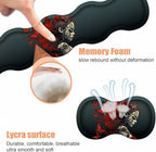 Ergonomic Keyboard Wrist Rest & Mouse Pad Wrist Rest Set, Large Gaming Desk Mat 31.5"x 11.8" with Non-Slip Base, Memory Foam, Easy Typing Pain Relief for Home & Office, Tattooed Girl and Red Butterfly