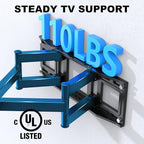 USX STAR UL Listed Full Motion TV Wall Mount Bracket for Most 32-70 inch TVs, Swivel Extend Tilting TV Mount, Max VESA 400x400mm, Holds up to 110 lbs & 16" Wood Studs with Hole Drilling Template