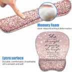 ERWYTYIOI Ergonomic Mouse Pad Wrist Support and Keyboard Wrist Rest Set with Coasters, Non-Slip PU Base, Easy Typing & Pain Relief for Computer Laptop Home Office, Bible Verses Proverbs 31:25