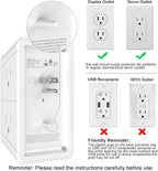 5 Outlet Extender Multi Plug Wall Outlets with 4 USB Charging Ports (1 USB C Outlet), 3 Sided 1680J Surge Protector Power Strip USB Wall Charger for Home, Office, Travel, ETL Listed, White
