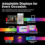 Kado Portable Monitor 15.6'' 1080p, 100% sRGB USB-C HDMI Gaming Monitor Ultra-Slim Display Built-in Speakers, External Monitor 180° Kickstand Wall/Arm Mount for Laptop PC Phone Mac Xbox PS4/PS5 Switch