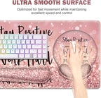 ToLuLu Desk Mat, XXL Large Mouse Pad Wrist Support Set，4 in1 Gaming Mousepad Desk Pad+ Ergonomic Mouse Pad with Wrist Rest + Keyboard Wrist Rest+Coaster for Women Home Office Table, Pink Stay Positive