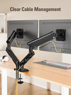 DreamAxis Dual Monitor Stand for 13-32 Inch Computer Screens, Dual Monitor Arms, Each Arm Holds 4.4-22lbs, Fully Adjustable Monitors Desk Mount with C-Clamp and Grommet Base, VESA 75x75/100x100mm
