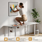 ONBRILL Standing Desk, 71x32 Inches Rectangle Stand Up Desk with 4 Legs, Dual Motor and Memory Controller, Adjustable Height from 28-46 Inches for Home and Computer Workstation, White