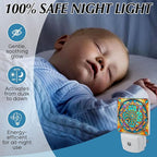 PODMemory Mandala Stained Glass Night Lights Plug into Wall for Room, Mandala Night Light LED for Bedroom