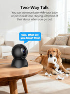 YYSY 2K 2.4GHz & 5GHz Indoor Security Camera, 2 Packs Pet/Dog/Baby Security Camera with Phone App, 360° Pan-Tilt WiFi Cameras for Home Security, 2-Way Audio, Night Vision, Auto-Tracking, Privacy Mode