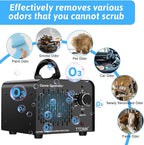 Ozone Generator 168,000mg/h, Commercial Ozone Machine Odor Removal, High Capacity Ozone Machine, Home Ozone Generator for Car, Home, Smoke, Pet, etc (Black) - by TTDMK