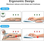 Keyboard Wrist Rest Memory Foam Ergonomic Mouse Pad with Computer Wrist Support Set with Non-Slip Rubber Base Coaster for Home, Office Easy Typing and Pain Relief - Pink Marble