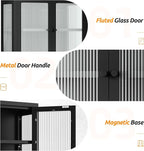 Bathroom Wall Cabinet, Over The Toilet Space Saver Storage Cabinet, Medicine Cabinet with 2 Glass Door and Towel Bar, Metal Wall Mounted Cabinet for Bathroom Laundry Room Kitchen