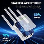 WiFi Extender Signal Booster,WiFi Extender, 5G WiFi Booster (Up to 10000sq. ft for 55+ Devices), WiFi Repeater with 4 Antennas 360° Coverage, WPS 1-Tap Setup with Dual Band 1200Mbps