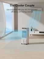 Landeagle 32" Swamp Cooler Air Conditioner,1800CFM Evaporative Coolers with 4.2 Gal Tank,110°Oscillation Portable Room with 12H Timer, Cooling Fans that Blow Cold Air for Bedroom Indoor, White