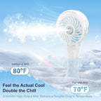 HandFan Upgraded Portable Misting Fan, Handheld Spray Water Mister Fan, USB Rechargeable Personal Mist Fans, Mini Cooling Hand Fans for Summer Beach Travel Concerts, Gifts for Women(White)