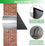 4 Inch Dryer Vent Cover Outside,Dryer Vent Cover Outdoor Wall Vent Hood Dryer Exhaust Vent Cap,Hooded Wall Vent with Screen & Damper,Wall Mount Extractor Vent for Dryer Duct AC,Galvanized Steel,Black