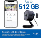 Tapo 2K+ Indoor/Outdoor Wired Security Camera - Person/Pet/Vehicle Detection, Baby Monitoring, Color Night Vision, IP66 Weather Resistant, Subscription-Free Local Storage or Optional Cloud, C121