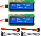 FREENOVE I2C IIC LCD 1602 Module (2 Pack), New Type TWI Serial 16x2 Display, Compatible with Arduino Raspberry Pi Pico ESP32 ESP8266