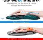 Mouse Pad Wrist Support, Laokiiy 2 in1 Keyboard Wrist Rest+ Ergonomic Mouse Pad, Non-Slip Wrist Rest for Computer Keyboard, Made Easy Typing & Relieve Wrist Pain（Banana Leaf Green）
