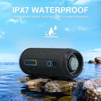 YOLOEMOT Portable Speaker Bluetooth, Powerful Deep Bass, Wireless Stereo Pairing, IPX7 Waterproof Dustproof,12H Playtime, Portable Outdoor Speaker for Travel, Sport, Party, Biking (Black)