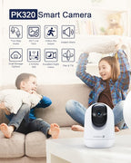 MUBVIEW Pet Camera with Phone App, Indoor Security Camera, 2.4/5GHz WiFi Cameras for Home Security, Wired Cameras for Dog/Elder/Baby, Motion Tracking, PT, 7X24, Two-Way Audio, 2K Night Vision (4 Pack)