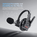 SYNCO XTALK XPro9 Wireless Intercom Headset System 2.4 GHz 1640FT/500M Long Distance Range Full Duplex for 9 Person Communication with Noise Cancellation for Live Show Stage Performance Movie Shoot