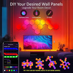 JIMIMORO Big Hexagon LED Light - 8 Pack Smart RGB Hexagon LED Panels Wall Lights with APP & Remote Control Cool Music Sync Gaming Lights for Living Room, Bedroom, Gaming Room, Kids, Adults