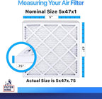 Filter King 5x47x1 Air Filter | 4-PACK | MERV 8 HVAC Pleated A/C Furnace Filters | MADE IN USA | Actual Size: 5 x 47 x .75"