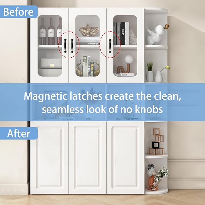 Magnetic Push Latch Heavy Duty Jiayi Double Push to Open Door Latch Touch Latches Kitchen Door Push Release Latch for Drawer Closure Push Catch Pop Out Cabinet Hardware (1 Pack)