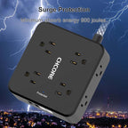 Surge Protector Power Strip - CHCORE 20Ft Braided Extension Cord with 8 Outlets with 4 USB (2 USB C) Charging Ports, Flat Plug Multi Plug Outlet Extender Charging Station for Home Office, ETL, Black