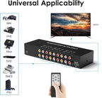 Arector 6 Port RCA to HDMI, 1080P/720P 6 Way AV to HDMI Converter Composite CVBS AV Switch to HDMI Converter Adapter Support 4:3/16:9 Switching, for Sega Xbox PS2 PS3 N64 NGC SNES WII VHS VCR Camera