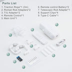 Takkicept Automatic Curtain Opener Electric: Smart Remote Control Closer｜Long-Lasting Battery/Type-C｜No Drill for 8-40mm Roman Rods/T-Tracks & U-Rails｜Quiet Motor Robot for Bedroom/living room