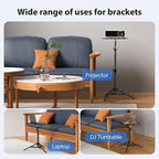 LEORFI Projector Stand Tripod, Laptop Tripod Stand, Foldable Portable Projector Floor Mount, Height Adjustable from 17.7" to 45.2", with Folding Plate, Capacity 22lb, for Outdoor Movies, Home, Office