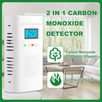 Combination Gas and Carbon Monoxide Detector Plug-in | CO Alarm & Natural Gas Combustible Detector | Digital Display, Battery Backup, Easy Install | for Home Kitchen Safety Monitoring 3-Pack