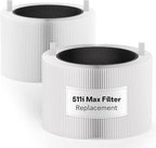 Leemone 511i Max Filter Replacement Compatible with BLUEAIR Blue Pure 511i Max Air Puri-fier, H13 True HEPA Filter and Activated Carbon Filtration System, Blue Pure F5MAX, 2 Pack