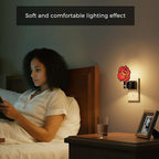 L LOHAS LED Night Lights Plug into Wall, Gothic Rose Night Light with Light Sensor, 0-100LM Dimmable Night Light, 1W 3000K Soft White for Adults Kids Room Bedroom Bathroom Hallway