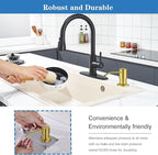 Soap Dispenser for Kitchen Dish Sink Built in Soap Dispenser Pump Gold with 47" Extension Tube Kit