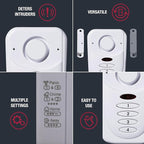 Sabre Elite Wireless Door Alarm with Exit/Entry Delay Mode, Home Mode & Keypad, Deters Intruders w/ 120dB Alarm Heard Up to 1,500 ft, Versatile Settings, Works on Both Left & Right Side Opening Doors